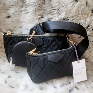 Urban Expressions Nylon double Pouch Crossbody Bag